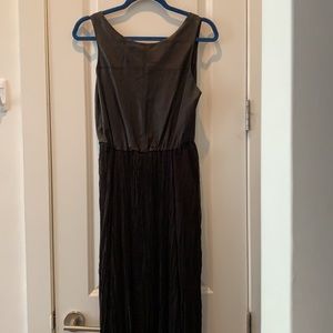 Alice + Olivia Dress Leather Bodice Pleated Gown